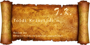 Toldi Krisztián névjegykártya